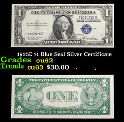 1935E $1 Blue Seal Silver Certificate Grades Select CU