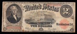 1917 $2 Large Size Legal Tender Note Thomas Jefferson Grades vf+ Signatures Speelman/White