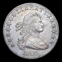 ***Auction Highlight*** 1803 Small 3 Draped Bust Half Dollar O-104 50c Graded au55+ By SEGS (fc)