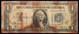 1934 $1 Blue Seal Silver Certificate "Funnyback" Grades vf+