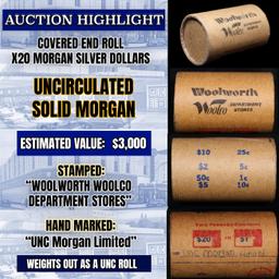 *Uncovered Hoard* - Covered End Roll - Marked "Unc Morgan Limited" - Weight shows x20 Coins (FC)