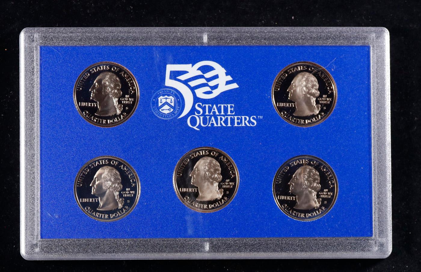1999 United States Mint Proof Quarters 5 pc set No Outer Box