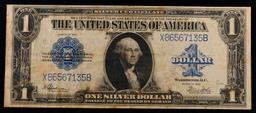 1923 $1 large size Blue Seal Silver Certificate Grades vf++ Signatures Speelman/White