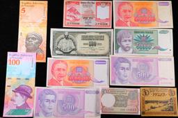 Lot of 25 Different Foreign Notes, A Variety of Countries, Dates, and Denominations!