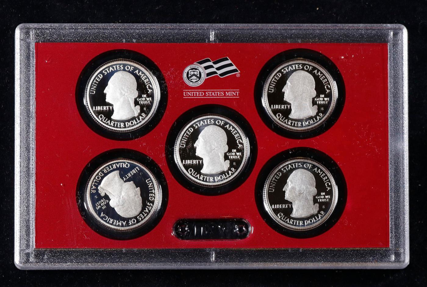 2010 United States Quarters America the Beautiful Silver Proof Set - 5 pc set No Outer Box