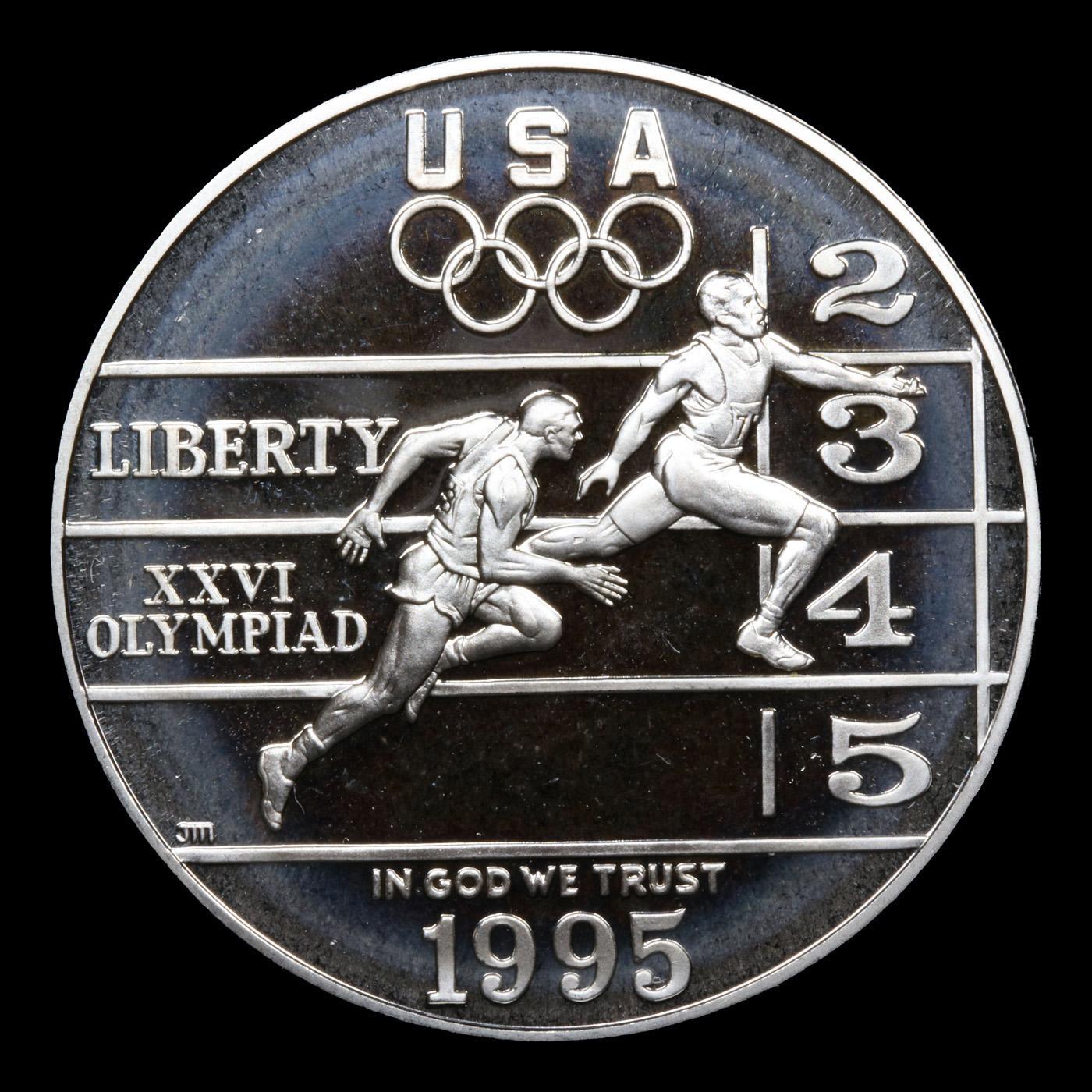 Proof 1995-p Olympics Track & Field Modern Commem Dollar 1 Grades GEM++ Proof Deep Cameo