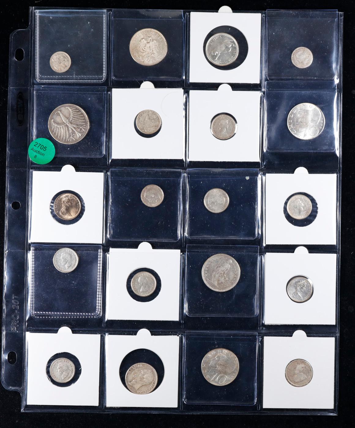 20 Great Coins of the World, hand selected, many trend high, every lot guaranteed to contain Silver.