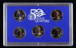 2001 United States Mint Proof Quarters 5 pc set No Outer Box