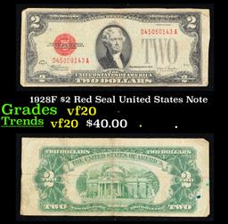 1928F $2 Red Seal United States Note Grades vf, very fine