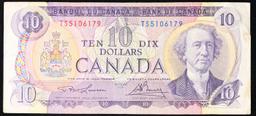 1969-1975 Canada 10 Dollars Banknote P# 88c, Sig. Lawson & Bouey Grades vf++