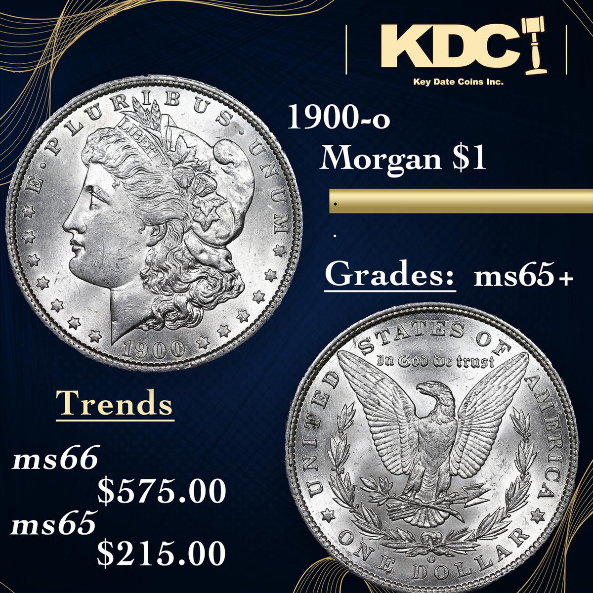 1900-o Morgan Dollar $1 Grades GEM+ Unc