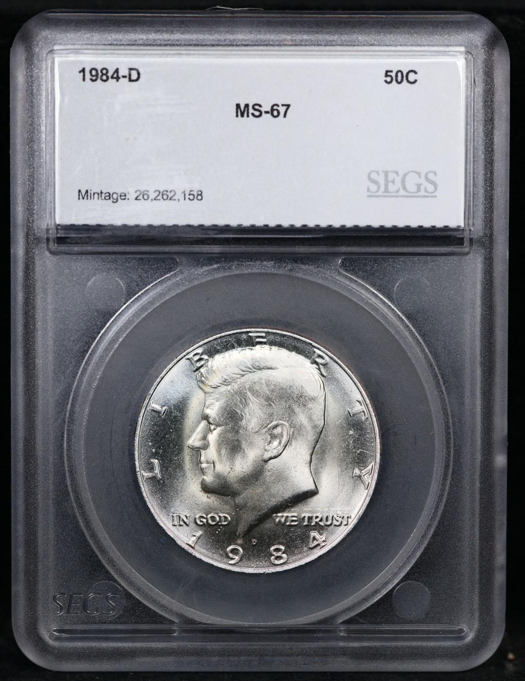 1984-d Kennedy Half Dollar Near Top Pop! 50c Graded ms67 BY SEGS