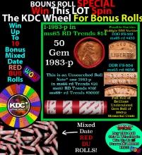 CRAZY Penny Wheel Buy THIS 1983-p solid Red BU Lincoln 1c roll & get 1-10 BU Red rolls FREE WOW