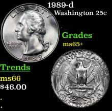 1989-d Washington Quarter 25c Grades GEM+ Unc