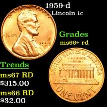 1959-d Lincoln Cent 1c Grades GEM++ RD