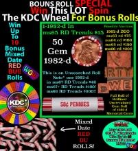 INSANITY The CRAZY Penny Wheel 1000s won so far, WIN this 1982-d BU RED roll get 1-10 FREE