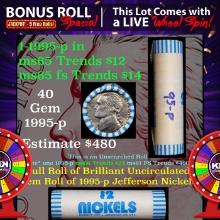 INSANITY The CRAZY Jefferson Wheel 1000s won so far, WIN this1995-p 40 pcs Brandt $2 Nickel Wrapper