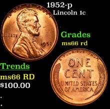 1952-p Lincoln Cent 1c Grades GEM+ Unc RD