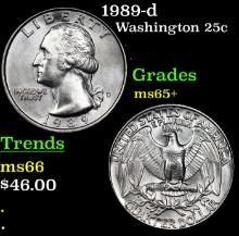 1989-d Washington Quarter 25c Grades GEM+ Unc