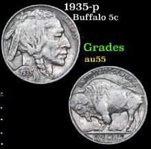 1935-p Buffalo Nickel 5c Grades Choice AU