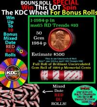 INSANITY The CRAZY Penny Wheel 1000s won so far, WIN this 1984-p BU RED roll get 1-10 FREE