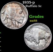 1935-p Buffalo Nickel 5c Grades Choice AU