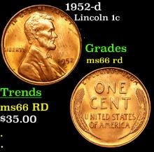 1952-d Lincoln Cent 1c Grades GEM+ Unc RD