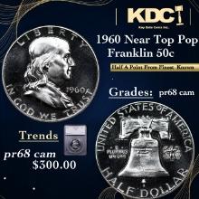 Proof 1960 Franklin Half Dollar Near Top Pop! 50c Graded pr68 cam BY SEGS