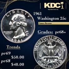 Proof 1961 Washington Quarter 25c Grades GEM++ Proof