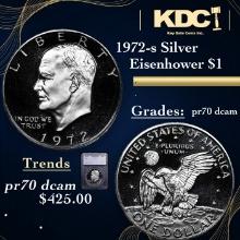 Proof 1972-s Silver Eisenhower Dollar 1 Graded pr70 dcam By SEGS