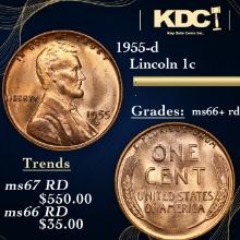 1955-d Lincoln Cent 1c Grades GEM++ RD