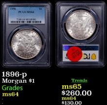 PCGS 1896-p Morgan Dollar $1 Graded ms64 By PCGS