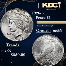 1926-p Peace Dollar 1 Grades GEM Unc