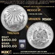 ***Auction Highlight*** 1935 Mexico 1 Peso Silver Santos Collection KM# 455 Grades GEM++ Unc BY SEGS