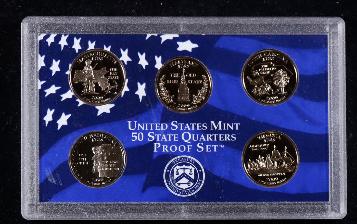 2000 United States Mint Proof Quarter Set 5 pc set