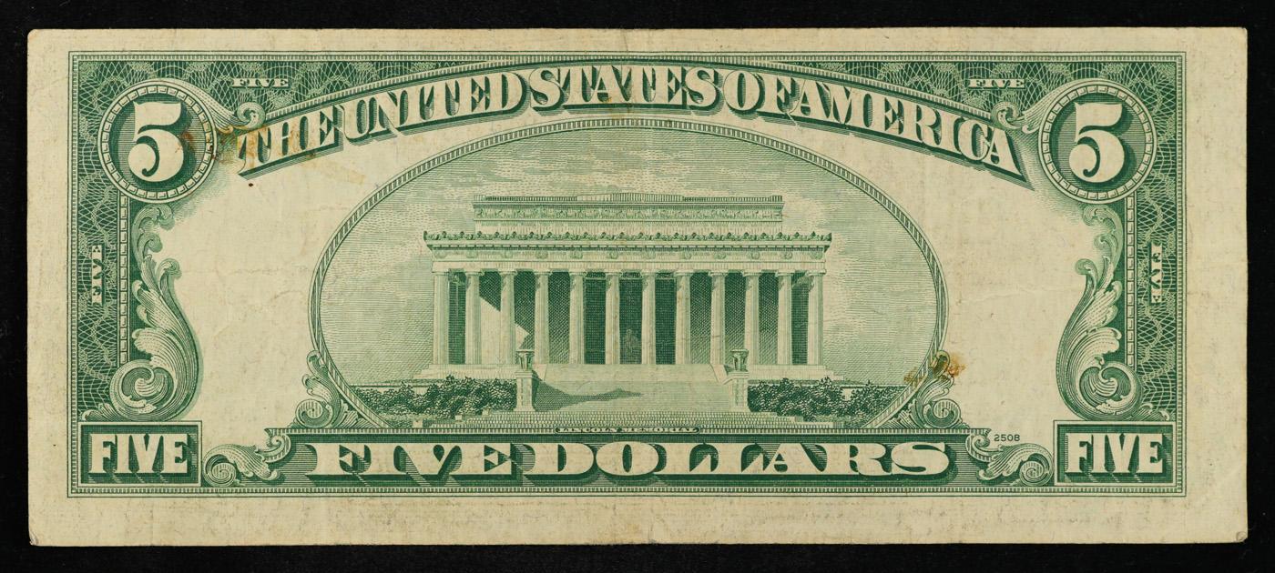 1953B $5 Red Seal United States Note Grades vf++