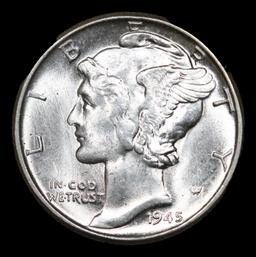 1945-p Mercury Dime 10c Grades GEM++ Unc