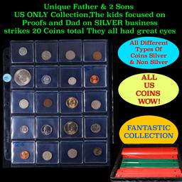 Unique Father & 2 Sons US ONLY Collection,The kids focused on Proofs and Dad on SILVER business stri