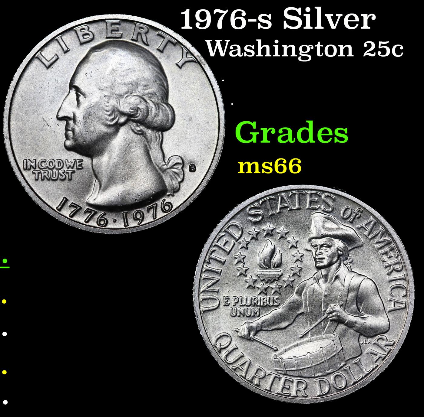 1976-s Silver Washington Quarter 25c Grades GEM+ Unc