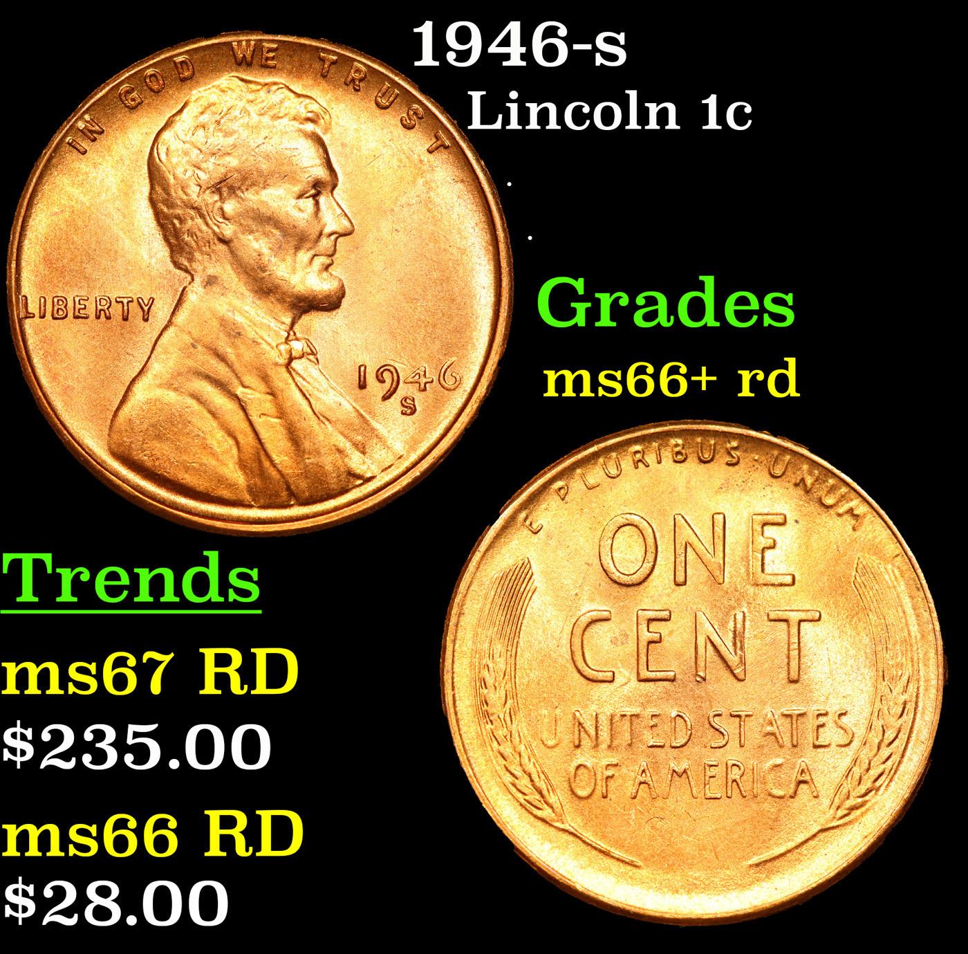 1946-s Lincoln Cent 1c Grades GEM++ RD