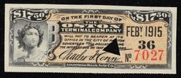 1915 Boston Terminal Company $17.50 Note Grades Select CU