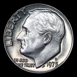 1975-d Roosevelt Dime 10c Grades GEM++ Unc