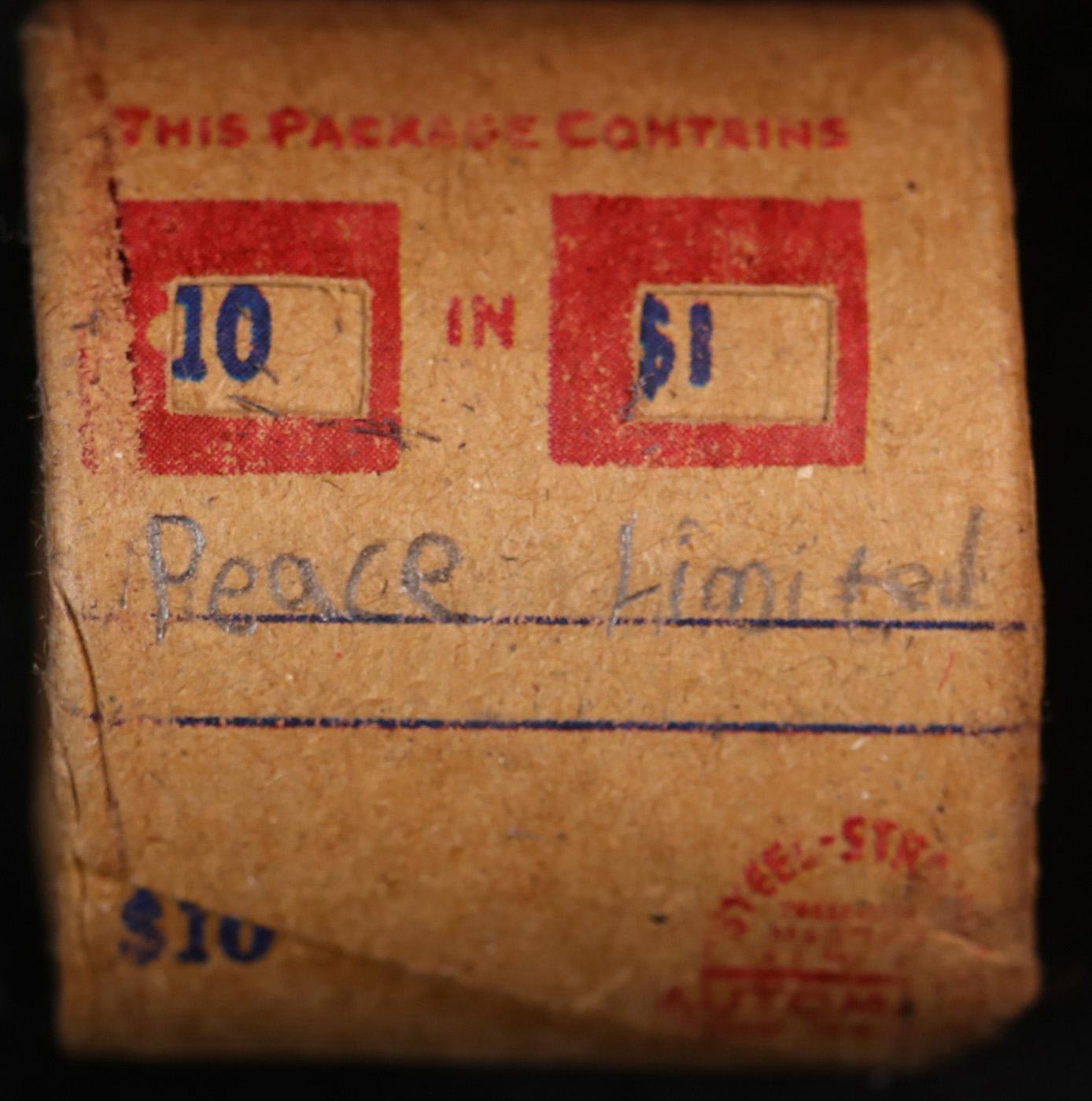 Wow! Covered End Roll! Marked "Peace Limited"! X10 Coins Inside! (FC)