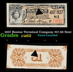 1937 Boston Terminal Company $17.50 Note Grades Select CU