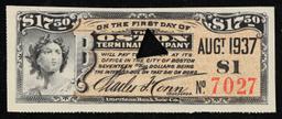 1937 Boston Terminal Company $17.50 Note Grades Select CU