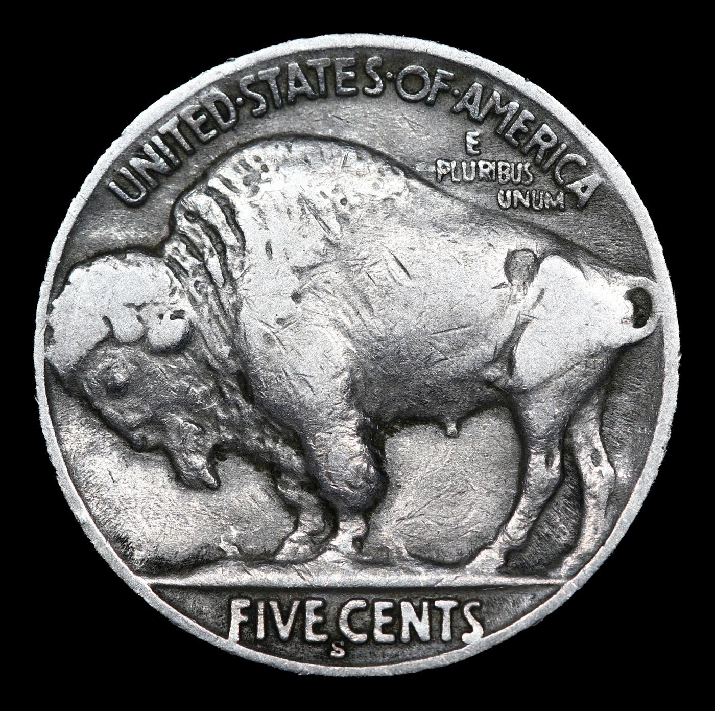 1937-s Buffalo Nickel 5c Grades vf+
