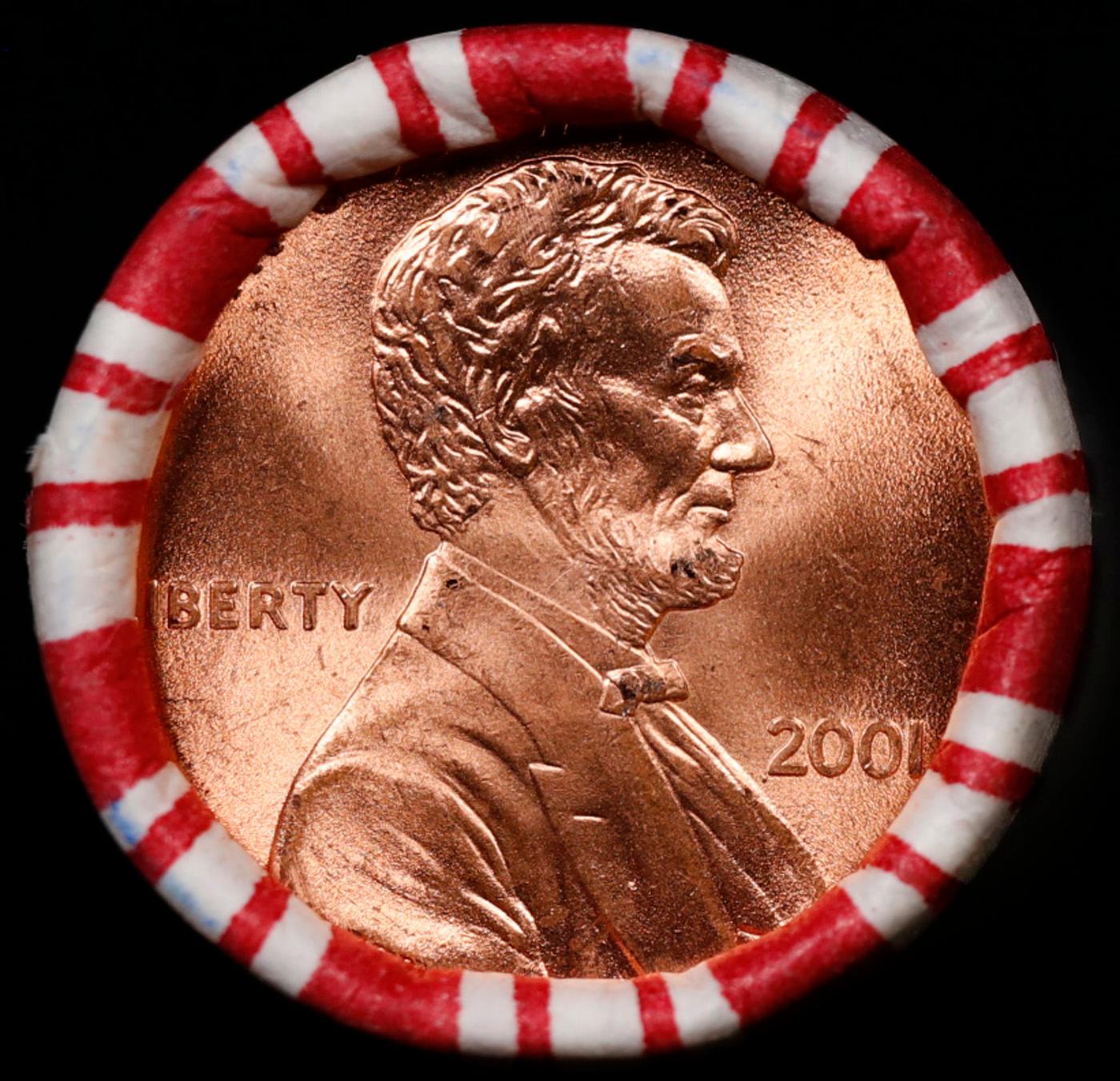 CRAZY Penny Wheel Buy THIS 2001-p solid Red BU Lincoln 1c roll & get 1-10 BU Red rolls FREE WOW