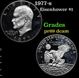 Proof 1977-s Eisenhower Dollar $1 Grades GEM++ Proof Deep Cameo