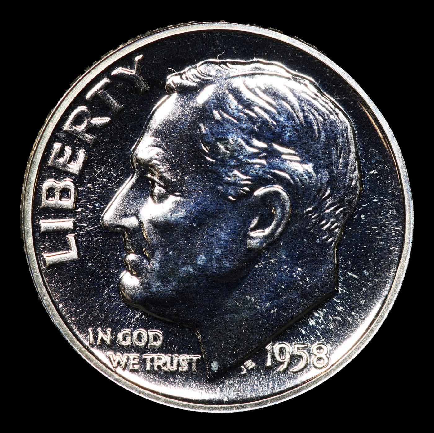 Proof 1958 Roosevelt Dime TOP POP! 10c Graded pr69 BY SEGS