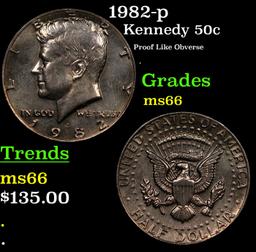 1982-p Kennedy Half Dollar 50c Grades GEM+ Unc